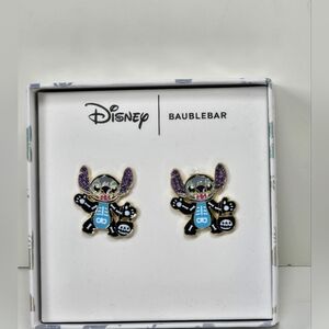 BaubleBar Disney Stitch Halloween Skeleton Earrings New